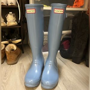 Hunter Original Tall Gloss Rainboot Light Blue